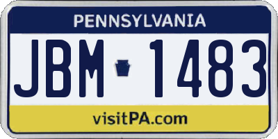 PA license plate JBM1483