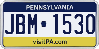 PA license plate JBM1530