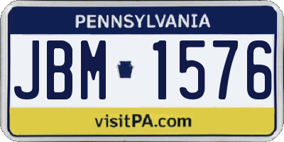 PA license plate JBM1576