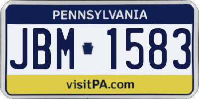 PA license plate JBM1583