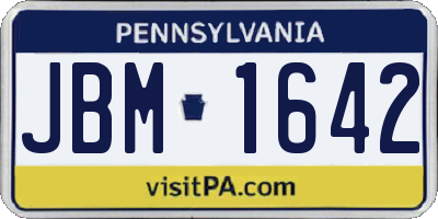PA license plate JBM1642