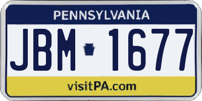 PA license plate JBM1677