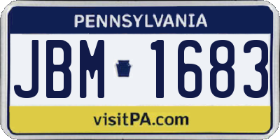 PA license plate JBM1683