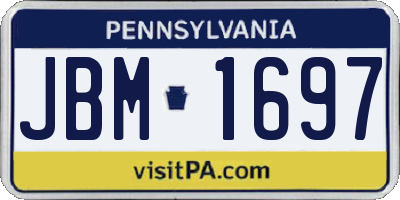 PA license plate JBM1697
