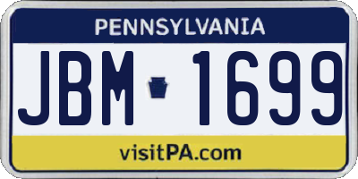 PA license plate JBM1699