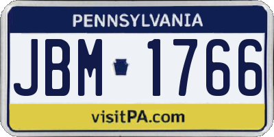 PA license plate JBM1766