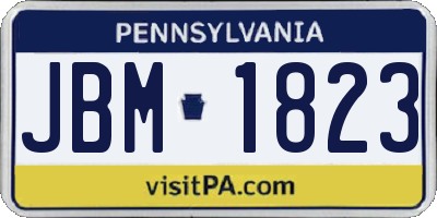 PA license plate JBM1823