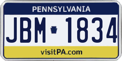 PA license plate JBM1834