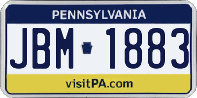 PA license plate JBM1883