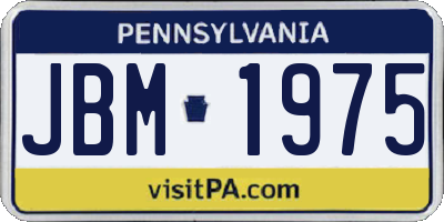 PA license plate JBM1975