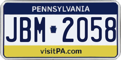 PA license plate JBM2058