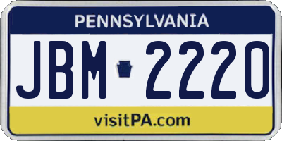 PA license plate JBM2220