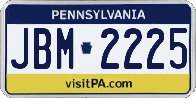 PA license plate JBM2225