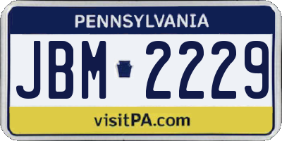 PA license plate JBM2229