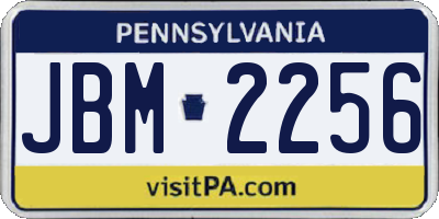 PA license plate JBM2256