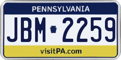 PA license plate JBM2259