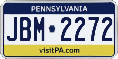 PA license plate JBM2272