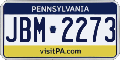 PA license plate JBM2273