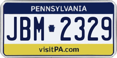 PA license plate JBM2329