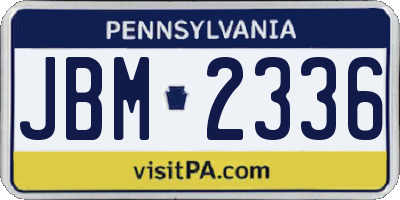 PA license plate JBM2336