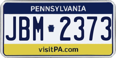 PA license plate JBM2373