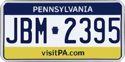 PA license plate JBM2395