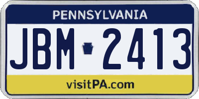 PA license plate JBM2413