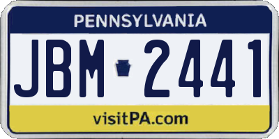 PA license plate JBM2441