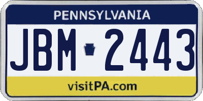 PA license plate JBM2443