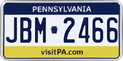 PA license plate JBM2466