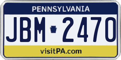 PA license plate JBM2470