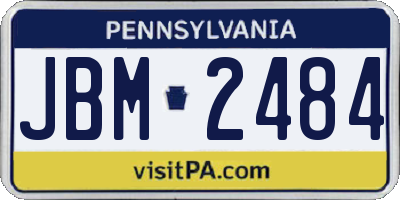 PA license plate JBM2484