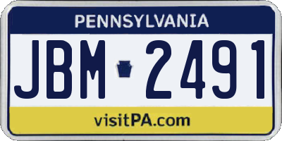 PA license plate JBM2491