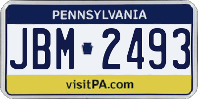 PA license plate JBM2493