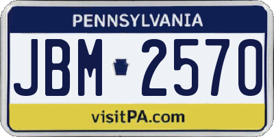 PA license plate JBM2570