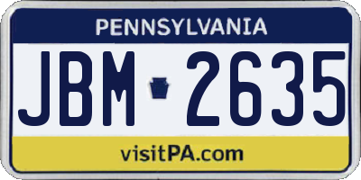 PA license plate JBM2635