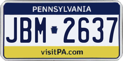 PA license plate JBM2637