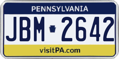 PA license plate JBM2642