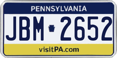 PA license plate JBM2652