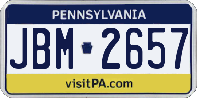 PA license plate JBM2657