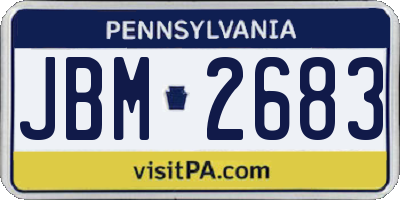PA license plate JBM2683