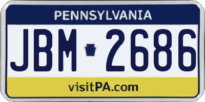 PA license plate JBM2686