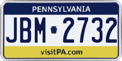 PA license plate JBM2732