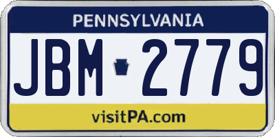 PA license plate JBM2779