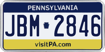 PA license plate JBM2846