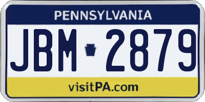 PA license plate JBM2879