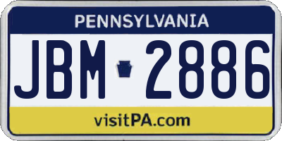 PA license plate JBM2886