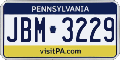 PA license plate JBM3229