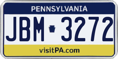 PA license plate JBM3272
