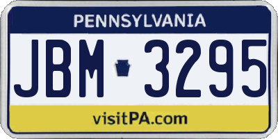 PA license plate JBM3295